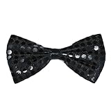 SeasonsTrading Black Sequin Bow Tie ~ Fun Costume Party Accessory (STC12057)