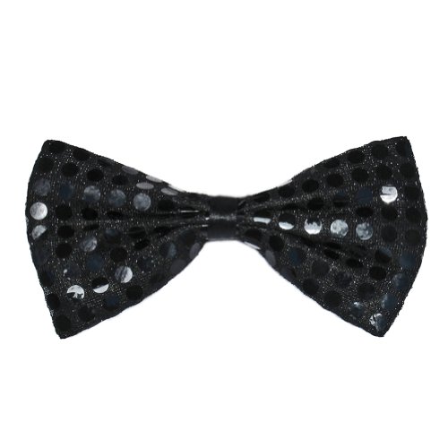 SeasonsTrading Black Sequin Bow Tie ~ Fun Costume Party Accessory (STC12057)