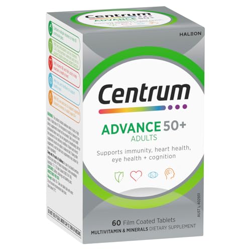Centrum Multivitamin and Multimineral 50 Plus Tablets, Multi, 60 count, Pack of 60