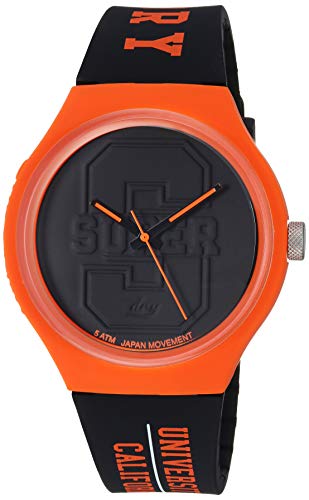Superdry urban Style Herren Uhr analog Japanisches Quarzwerk mit Silikon Armband SYG240BO