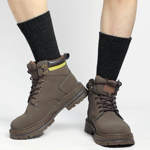 Wool Socks Mens, Warm Crew Merino Thermal Thick Hiking Boot Socks for Cozy Soft for Cold Weather 5 Pairs3