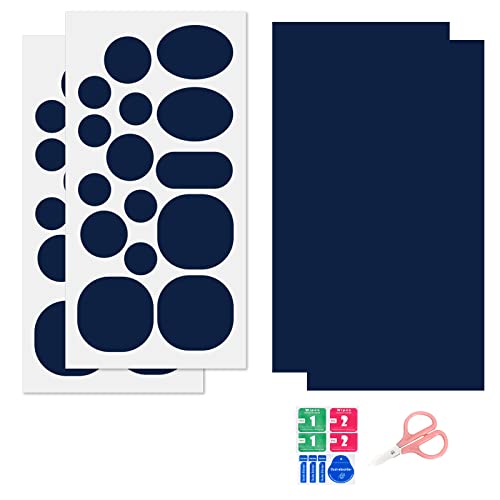 Down Jacket Repair Patches, 30 Pieces+2 Set Self-Adhesive Waterproof Lightweight Polyester Repair for Clothing Down Jacket Tearing Bags Umbrella Holes (Blue) Down Jacket Repair Patches, 30 Pieces+2 Set Self-Adhesive Waterproof Lightweight Polyester Repair for Clothing Down Jacket Tearing Bags Umbrella Holes (Blue)