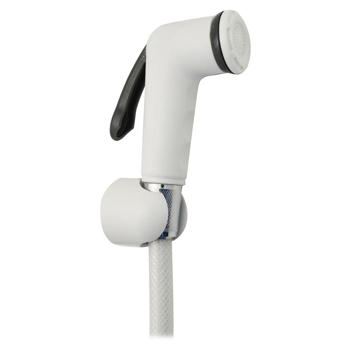 Kit douchette avec levier d’arrêt, tuyau flexible et support, blanc