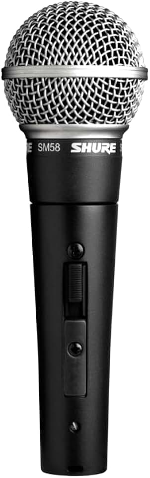 Shure SM58S Dynamic Vocal Microphone with On/Off Switch, Cardioid Pattern, Built-in Pop Filter, for Live &amp; Studio Performance Mic for Singers, Speakers &amp; Stage Use, Black