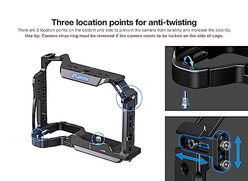 Image of Leofoto A7R5 Camera Cage, for Sony A7R5 /A7RIV /A7SIII / A1, ARRI, Anti-Twist, Arca Compatible