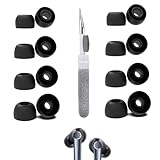 The ear tips perfectly fit for EarFun Air Pro 4, the connection between headphones and earbuds is closer and seamless, you don’t need to worry about the ear tips falling. The silicone tips also fit the original charging case 3 in 1 Cleaning Pen: Dual...