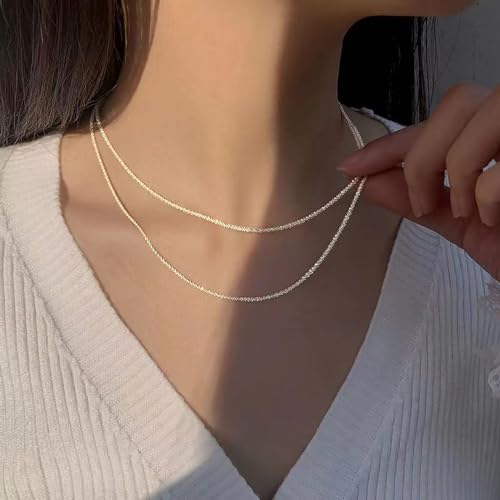 Fesciory Silver Rhinestone Tennis Necklaces for Women, Dainty Adjustable Layered Twist Rope Cubic Zircon Diamond Butterfly Necklace, Iced Out Heart Jewelry Gifts (Twist Rope)4