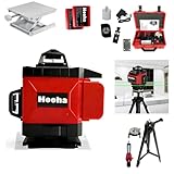 Hooha Kreuzlinienlaser Selbstnivellierend 4x360 Grad Grün Laser Wasserwaage Mit Fernbedienung Baulaser Kreuzlaser Linienlaser Mit Wiederaufladbarer Lithium-Batterie Für Innenbereich Baustelle