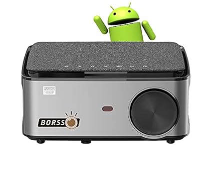 Newest - BORSSO BS28 Android 9, True 1080p Native Full HD LED Display 6000 Lumen, 2021 Upgraded Projector 4D Digital Keystone & Zoom, WiFi & Bluetooth