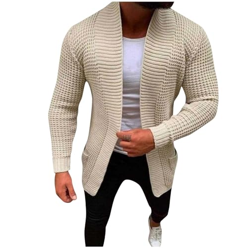 Cardigan Sweater for Men Eyelet Knit Sweater Lightweight Open Front Cardigan Plus Size Sweaters Fall Winter Sweaters