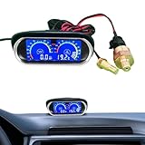 Öldruck-Wassertemperaturanzeige – 2-in-1-Multifunktions-Automobilanzeige, genaues Messgerät | Modernes digitales Messgerät zur Motorüberwachung