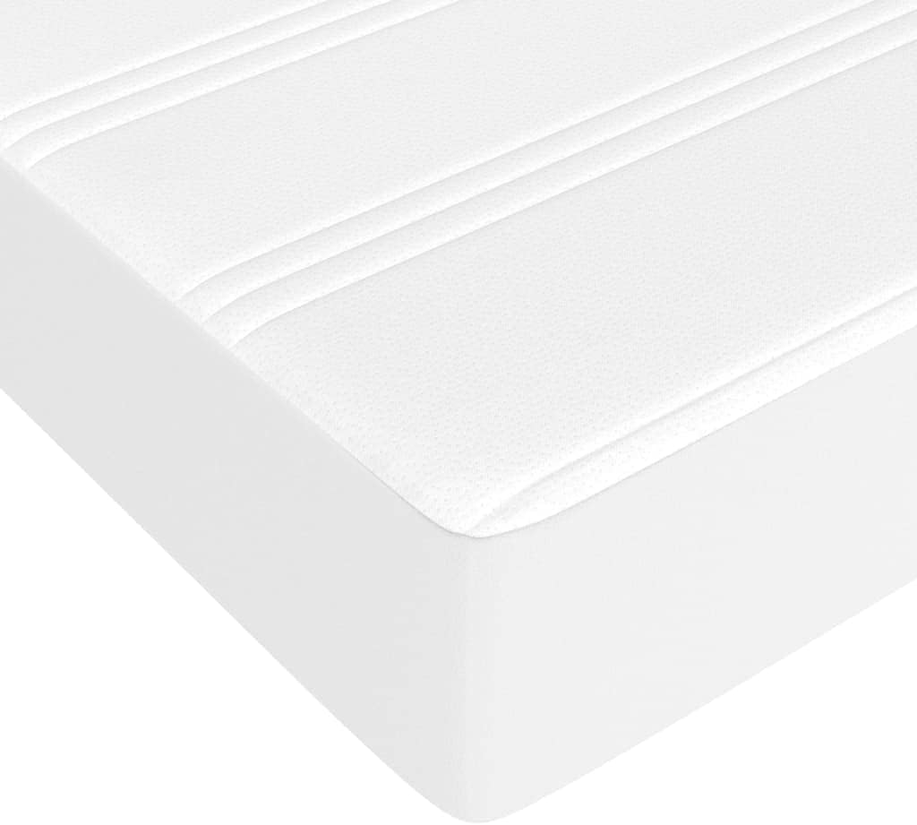 Box Spring Bed with Mattress White 76"x79.9" King Faux Leather,Beds & Bed Frames-145.86lbs,Queen Bed