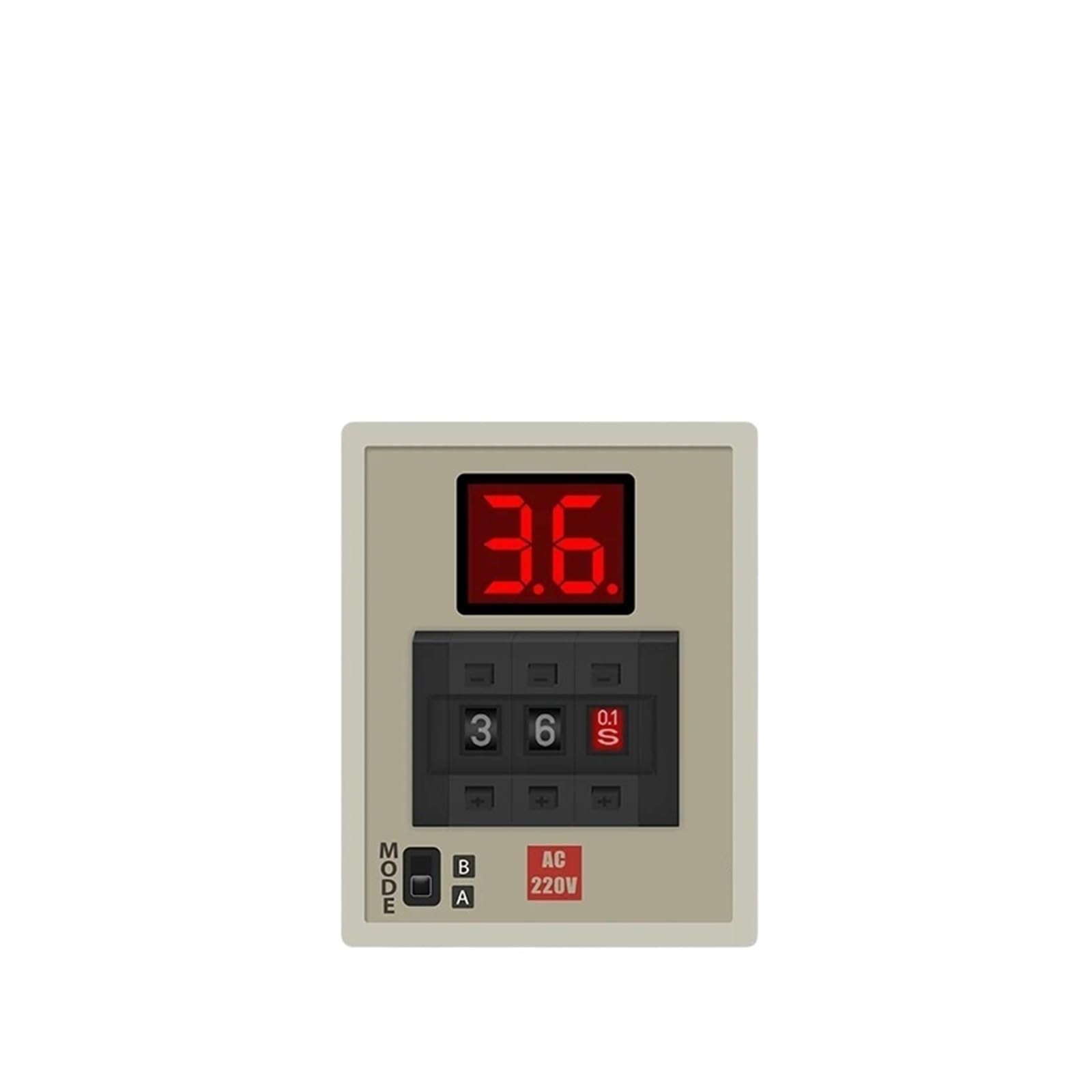 AH3-DM Cyfrowy wyświetlacz czasowy przekaźnik podwójny tryby L/E/D opóźnienie timera 0,01S-990H 12~380V do elektrycznych systemów sterowania (AC220V)