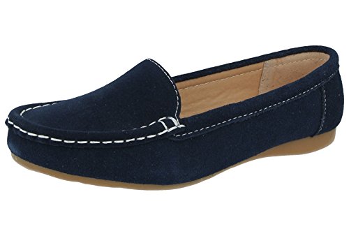 Jo & Joe Escarpins à enfiler en cuir véritable daim pour femme - Bleu - bleu marine, 39 EU