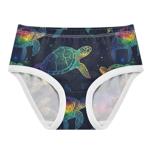 Wusikd Rainbow Colored Girls' Underwear Cotton Sea Turtles Girls Briefs Soft Toddler Underwear 2T