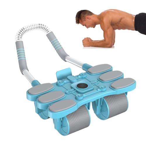 Rodillo para abdominales con rebote automático de cuatro ruedas y equipo con rodilleras