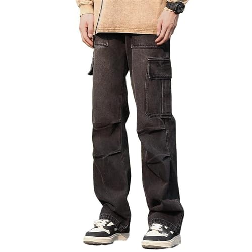 Men's Jeans Cargo Spring Winter American Loose Straight Wide-Leg Casual Long Pants