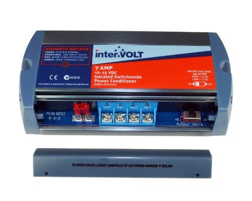 interVOLT 12V DC Stabilizer/Voltage Regulator/Power Conditioner/Battery Charger (10-16 VDC Input - 12.5/13.6 VDC Output) - Heavy Duty 7A DC-DC Isolated - Model SPCi1212073