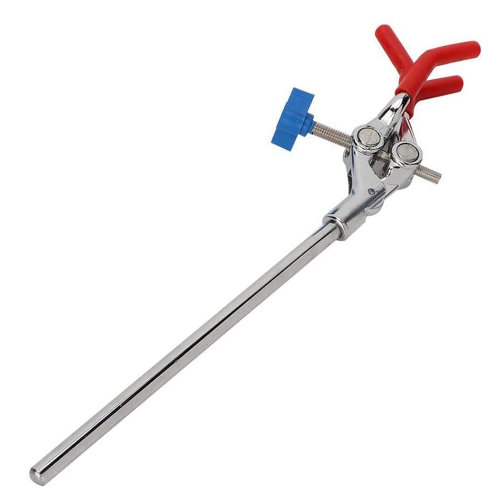 Lab Clamp 28cm 3 Finger Style Rubber-Coated Head Laboratory Clamp Multifunctional Condenser Beaker Extension Clamp - View #9