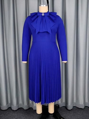 Image of AOMEI Casual Church Dresses for Women 2026 Summer Pleated Short Sleeve Round Neck Dragonfly Spring Maxi Dress