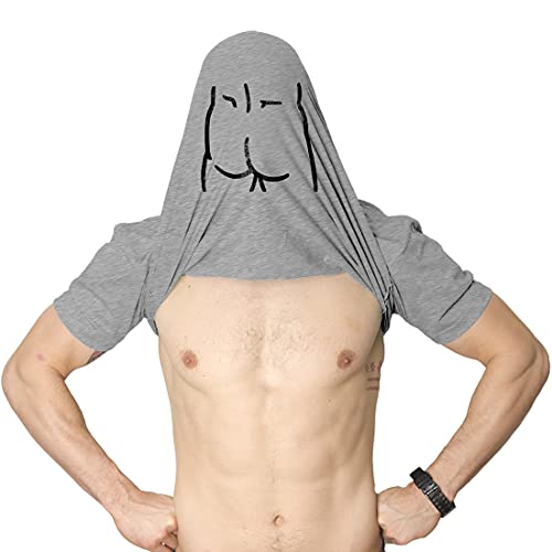 Mens Ask Me About My Butt T Shirt Funny Flip Up Sarcastic Rude Humor Novelty Tee (Dark Heather Grey) - S
