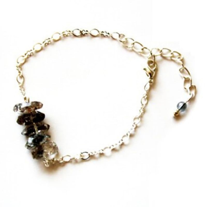 Bracelet diamant Herkimer noir quartz ajustable homme femme LK_STACK_01025