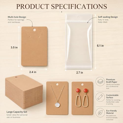 Image of ovsor Works Great Earring Display Cards - Well-made 3.5 x 2.4 Inches