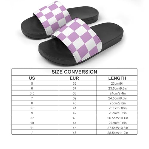 Purple Checkered Squares Pattern PVC Slippers Sandals for Women Men Open Toe Soft Cushioned Non-Slip Sandal for Indoor Outdoor2