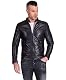 Motorrad-Lederjacke für Herren D’Arienzo in Schwarz aus Echtleder