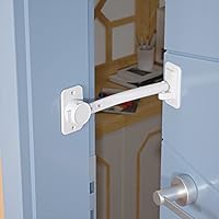 SAFELON Baby Safety Door Finger Pinch Guard, Door Lock & Door Stopper for Kids & Pets, Convenient Cats Entry, Adjustable Door Latch for Dogs No More Pet Gates (White)