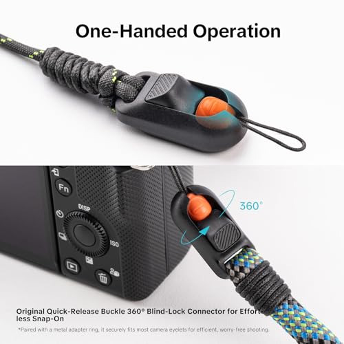 Image of PGYTECH Camera Wrist Strap Slim Outdoor Style, Adjustable Quick Release Anti-Drop Camera Hand Strap for Sony /Nikon /Canon Compact Cameras /Mirrorless /Smartphone /Gopro, 55.1lb Capacity, Wilderness Green