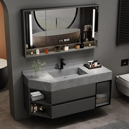 TIZAZO Bathroom Vanity with Sink - 44IN Irregular Floating Bathroom
