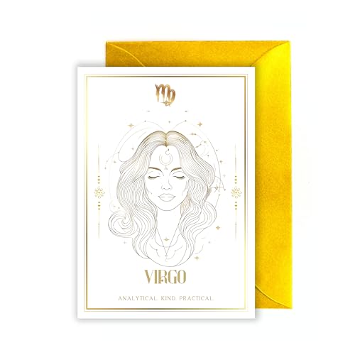 WBdesignz Grußkarte Sternzeichen Jungfrau mit Umschlag - Sternzeichen Virgo gold goldener Umschlag Geburtstagskarte Geburtstag Anerkennung luxoriös Sternzeichen-Symbol Astrologie (DiN A6) für 4,29 EUR bei amazon.de Bild: WBdesignz Grußkarte Sternzeichen Jungfrau mit Umschlag - Sternzeichen Virgo gold goldener Umschlag Geburtstagskarte Geburtstag Anerkennung luxoriös Sternzeichen-Symbol Astrologie (DiN A6) für 4,29 EUR bei amazon.de