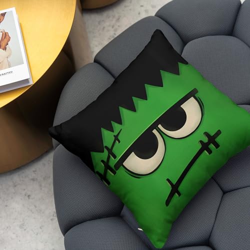 Yarcooly Halloween Pillow Covers Jack O Lantern Throw Pillow Case Spooky Face Mummy Black Cat Fran.Kens-Tein Decor Halloween Decorations For Home Party thumb #1
