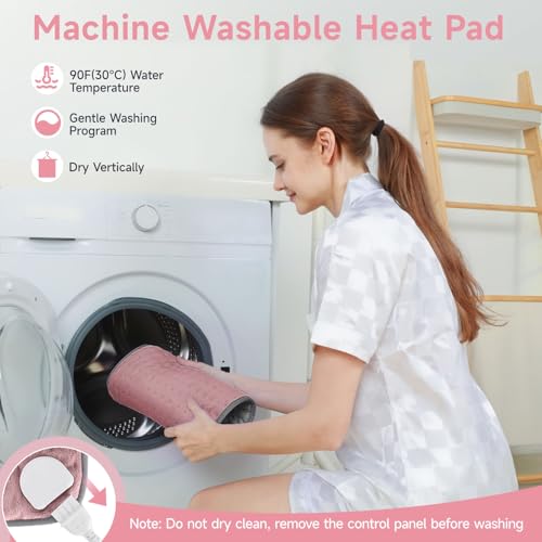 Image of Heating Pad for Period Cramps, Heating Pads for Back Pain Relief, Heat Pad with 4 Timer & 6 Heat Temperature & Auto Shut Off, 12 inch x 24 inch Heating Pad for Women Mom Birthday Christmas Gift