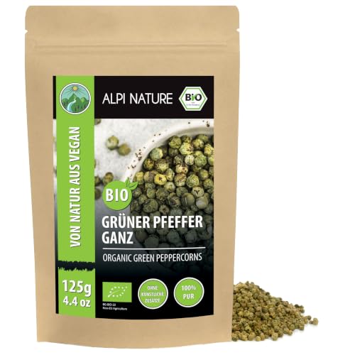 Alpi Nature Pfefferkörner grün BIO 125g, grüner Pfeffer ganz