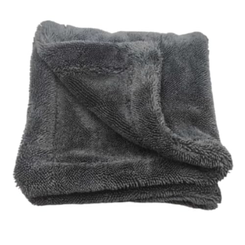 Image of AM Safe-X Microfiber Cleaning Cloth 1200 GSM - 40x40 cm Twisted Loop Microfiber Cloth, Super Absorbent Towel Lint-Free Design for Car Drying, Washing, Polishing & Detailing - Grey (1 Pc)