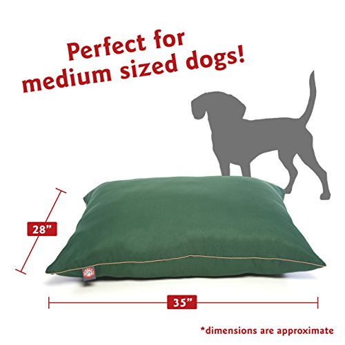Image of Majestic Pet Rectangle Medium Dog Bed Washable - Non Slip Comfy Pet Bed - Super Value Crate Pet Pillow - Puppy Kennel for Sleeping - Medium Breed 35 x 28 Inch - Solid Green