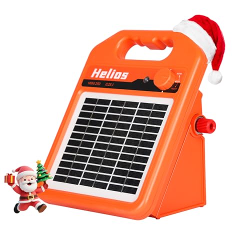 ANDMON MINI250 15 Miles Solar Electric Fence Charger, 0.25 Joule Solar Fence Charger for Livestock, Pigs, Horses, Cattle Sheep, Solar Powered Electric Fence with Day or Night Mode, Easy Installation