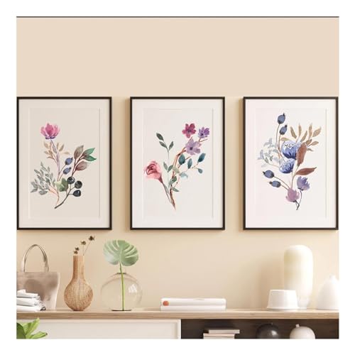 Fleurs sauvages affiches florales triptyque pour moderniser une décoration murale terne