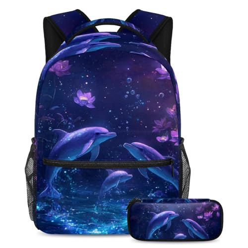 Sac à dos dauphin grand volume violet pour ranger tous les cours