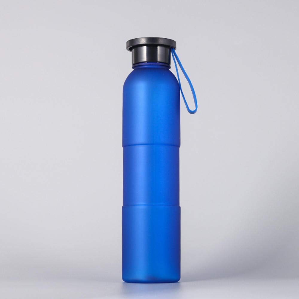 Borraccia da 500 ml per sport all'aria aperta, per studenti, bicicletta, equitazione, tazza smerigliata, colore: blu (colore: blu)