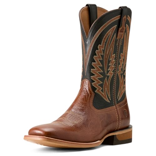 Ariat Men's Sidewinder Cowboy Boot, Gingersnap/Supple Black, 12 Wide