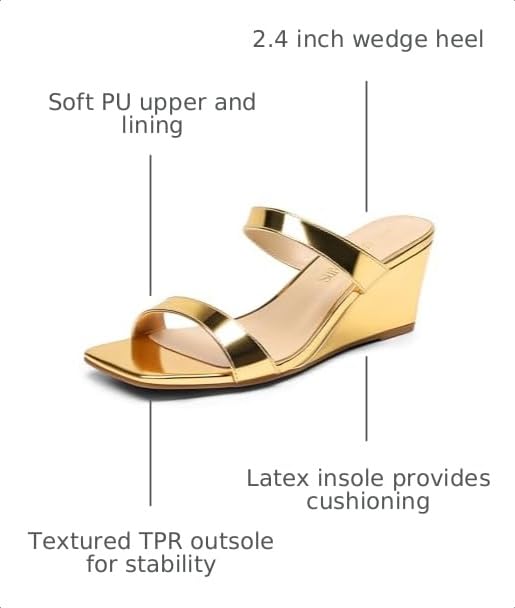 Image of DREAM PAIRS Womens Slides Slip On Wedge Sandals