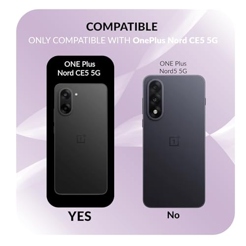 Image of Back Cover Case + Screen Protector for OnePlus Nord CE5 5G | Transparent & Black Mobile Phone Back Case Cover for 1 + OnePlus Nord CE 5 | One Plus Nord CE5 5G TPU & PC Black Case
