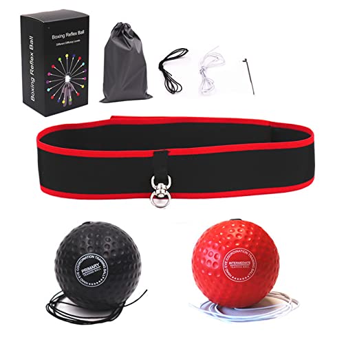 Warmfunn Balle réflexe de Boxe, Balle de Combat à Changement Rapide, Améliore la Vitesse de réaction et la Coordination œil-Main pour l'entraînement à la Maison Cover