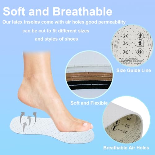4 pares de plantillas unisex de látex transpirables para calzado miniatura 2