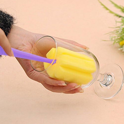 Cadillaps Multifunction Sponge Cup Brush 2 PCS Long-Handled Glass Cleaning Tool