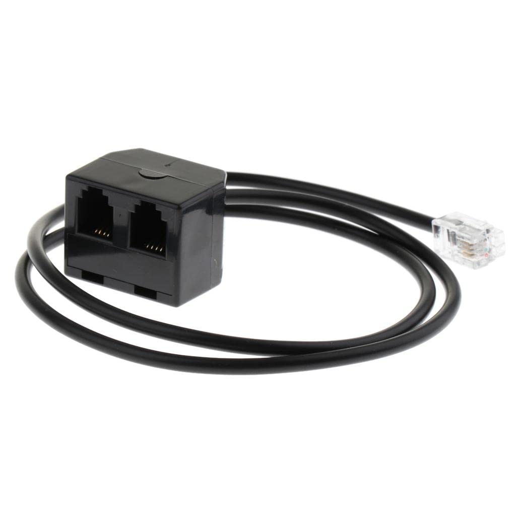 ATORSE Telephone Rj9 Male to 2 Female 4P4C Connector Adapter Splitter Extension Cable (25Cm/08Ft)-picture-10