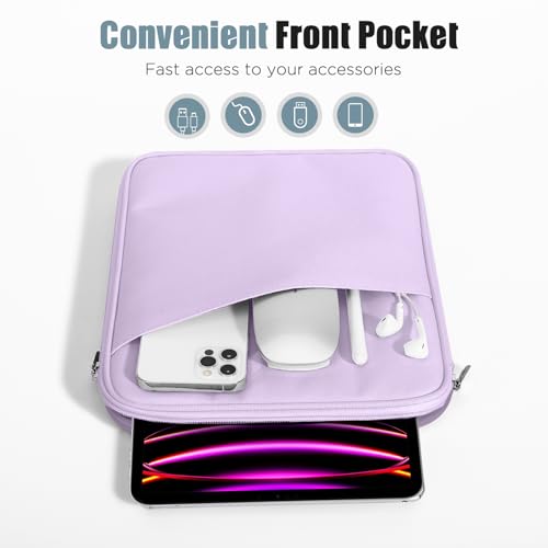 Image of TiMOVO 13 Inch Tablet Sleeve with Pocket for iPad Air 13 inch M3 2025, iPad Pro 13 inch /12.9 inch, Galaxy Tab S9 /S10 Plus /S9 FE+ 12.4 inch, Remarkable Paper Pro 11.8 inch, Purple Lavender